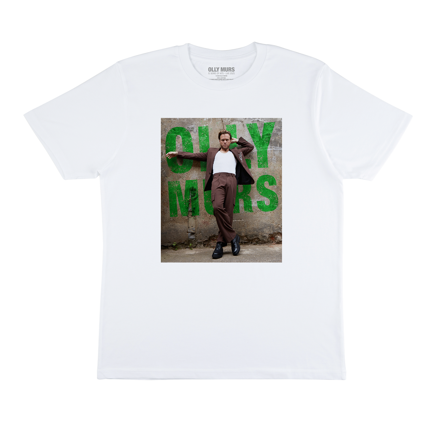 Olly Murs 15 Years of Hits 2025 White Tee