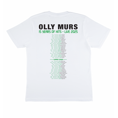 Olly Murs 15 Years of Hits 2025 Collage White Tee